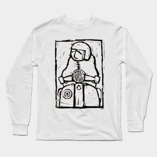 Classic Retro, Vintage,  Scooter, Scooterist, Scootering, Scooter Rider, Mod Art Long Sleeve T-Shirt